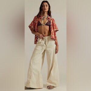 NWT FREE PEOPLE WE THE FREE Veritas Wide-Leg Jeans | Liberty MSRP $128